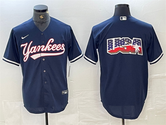 Men's New York Yankees Navy Team Big Logo Cool Base Stitched Baseball Jersey Men's New York Yankees Navy Team Big Logo Cool Base Stitched Baseball Jersey